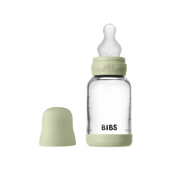 Glass baby bottle silicone 120 ml sage
