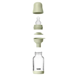 Glass baby bottle silicone 120 ml sage