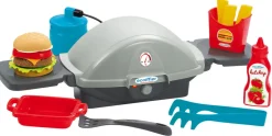 Grå grill m/burger tilbehør