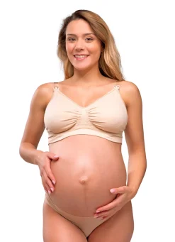 Graviditets & amme BH med carri-gel beige S