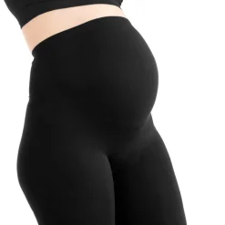 Graviditets leggings m. støtte 3/4 længde sort