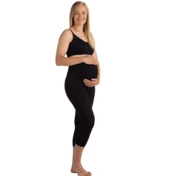 Graviditets leggings m. støtte 3/4 længde sort