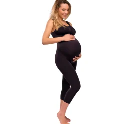 Graviditets leggings m. støtte 3/4 længde sort
