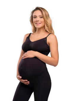 Graviditets leggings m. støtte (Recycled) sort s