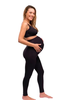 Graviditets leggings m. støtte (Recycled) sort s