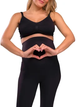 Graviditets leggings m. støtte (Recycled) sort s