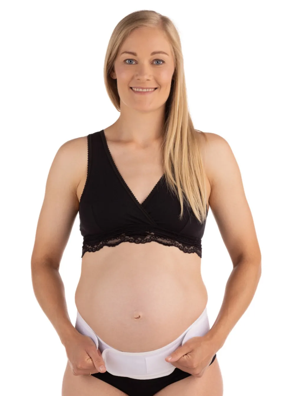 Graviditets støttebælte, hvid S/M