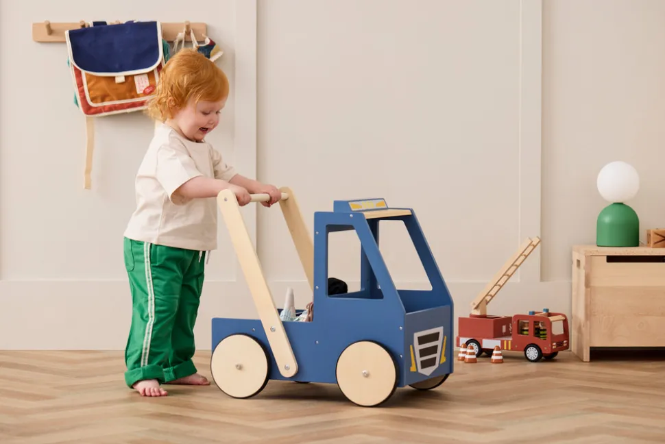 Gåvogn, lastbil, blå