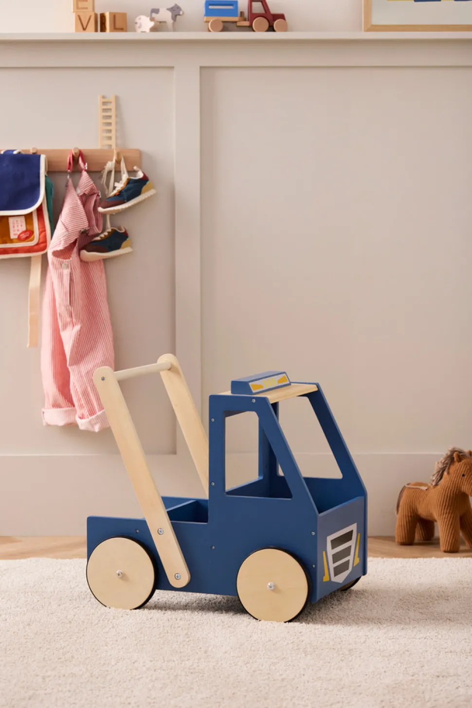 Gåvogn, lastbil, blå