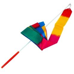 Gymnastikvimpel med satin bånd, multifarvet