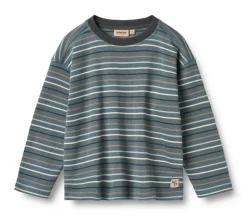 Hans T-shirt Langærmet - Blue multi stripe