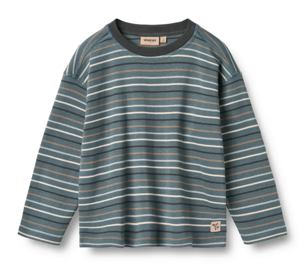Hans T-shirt Langærmet - Blue multi stripe
