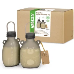 Happii Bear Silikoneposer til mælk, 260ml - 2-pak