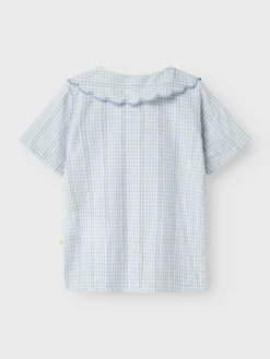 Hazelle kortærmet løs skjorte - ZEN BLUE