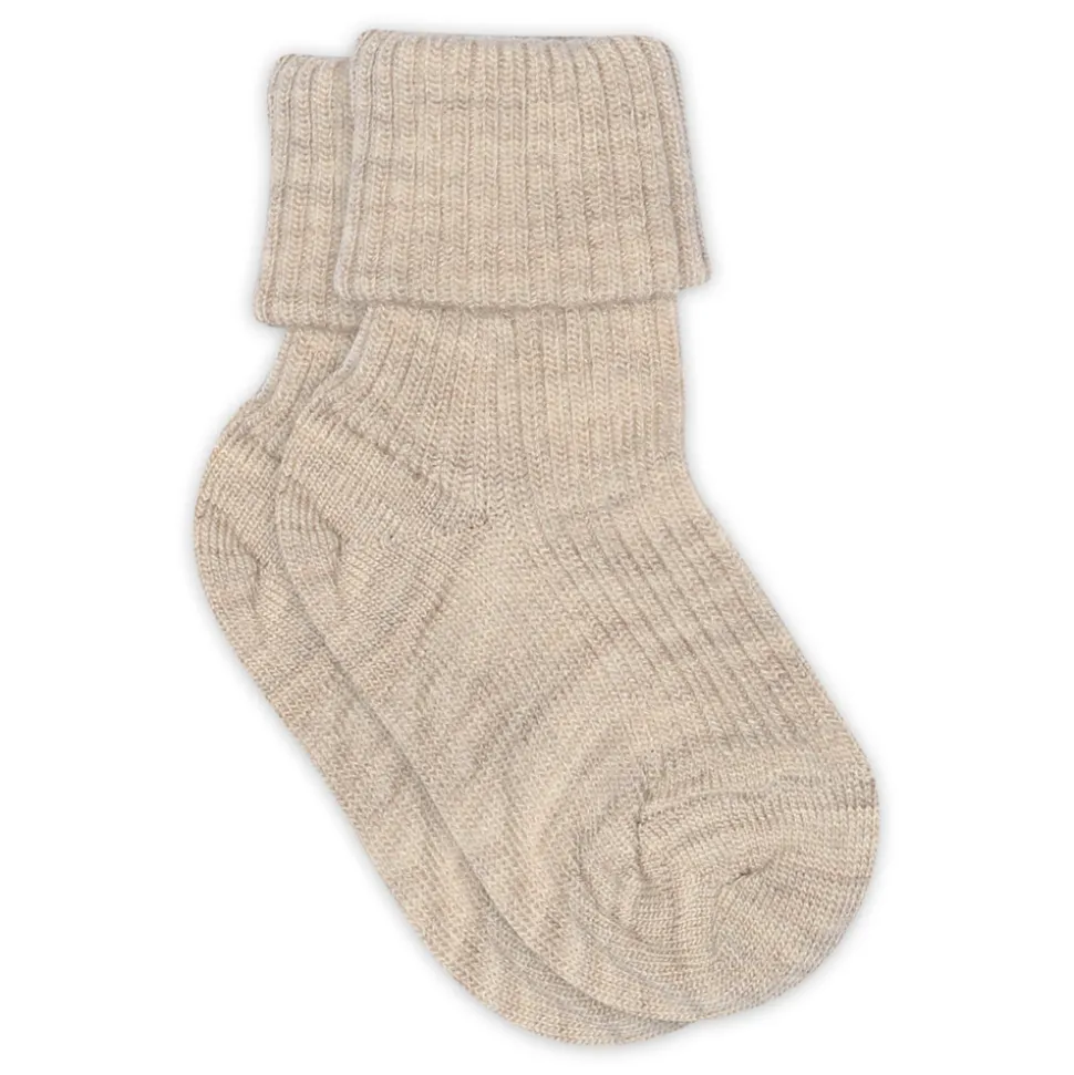 Hilde baby strømper - Beige Melange