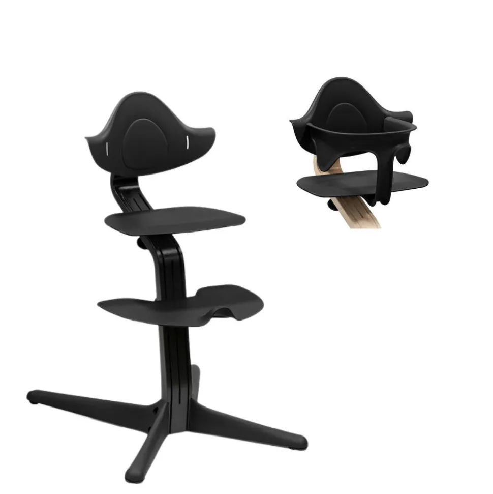 Højstol bøg - black inkl. babysæt