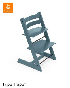 Højstol bøg inkl. newborn sæt - fjord blå