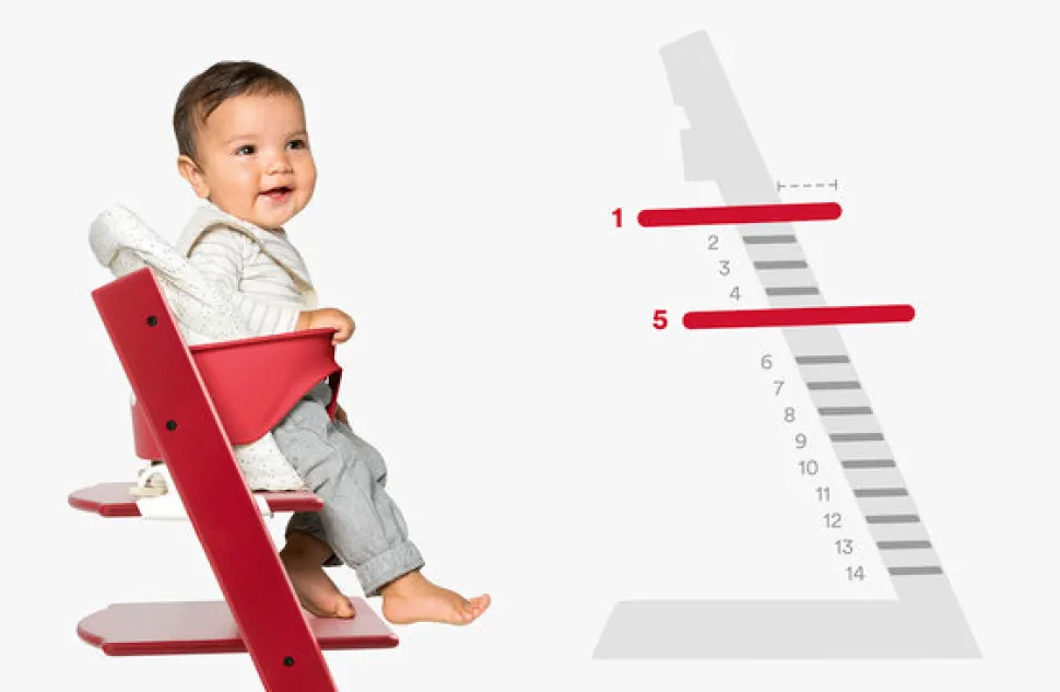 Højstol bøg inkl. newborn sæt - whitewash