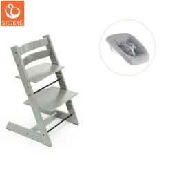 Højstol bøg inkl. newborn sæt - glacier green