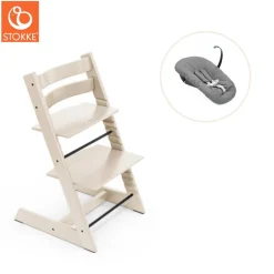 Højstol bøg inkl. newborn sæt - Vanilla white