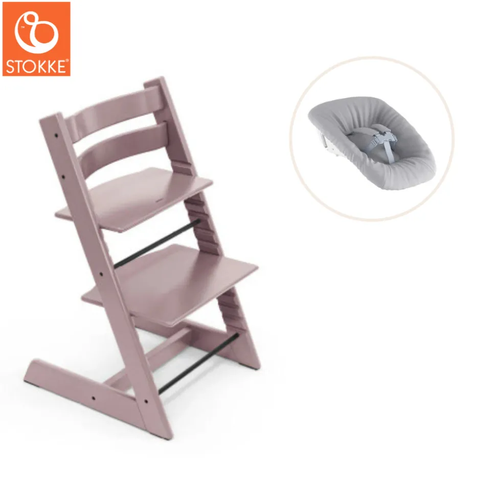 Højstol bøg inkl. newborn sæt - glacier green