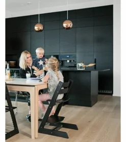 Højstol bøg inkl. newborn sæt - storm grey