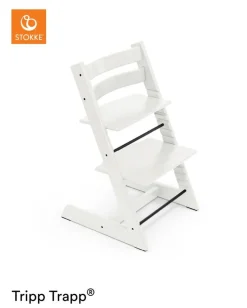 Højstol bøg inkl. newborn sæt - hvid