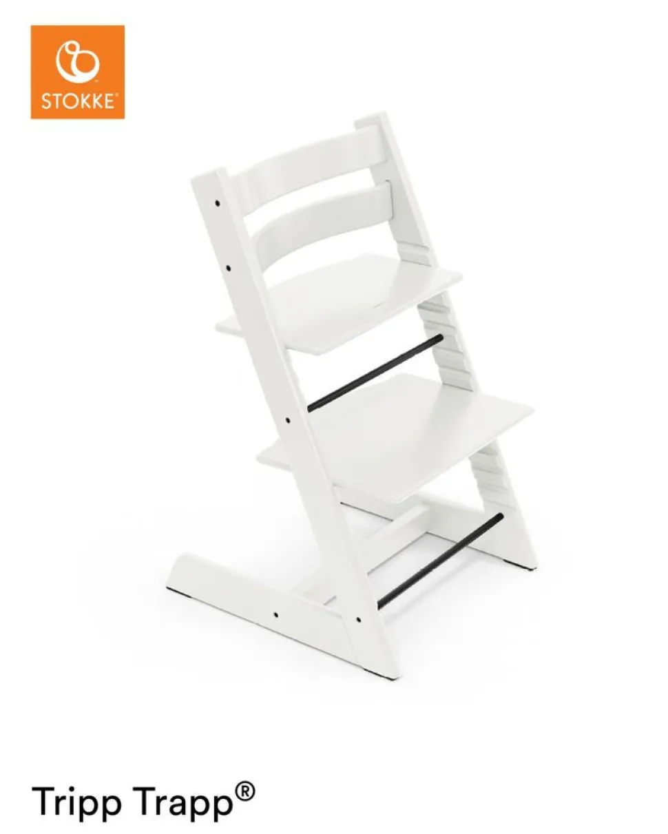 Højstol bøg inkl. newborn sæt - hvid