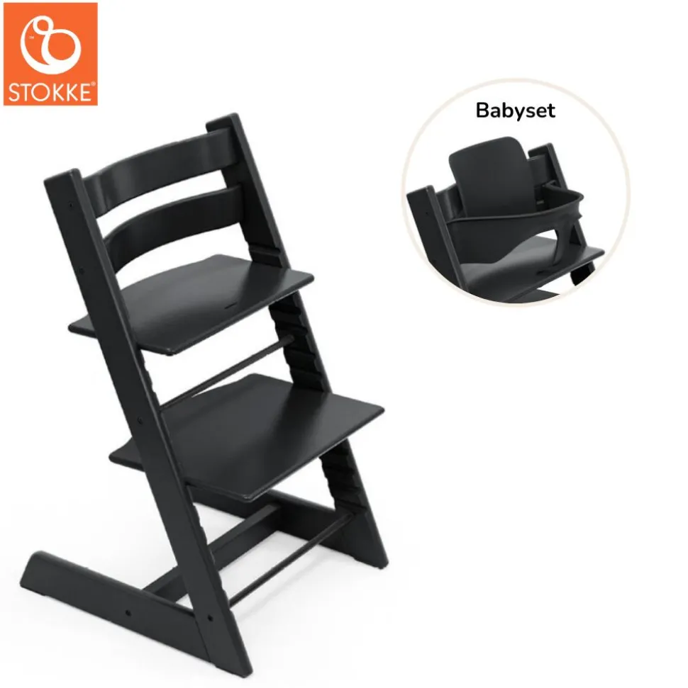 Højstol inkl. babysæt - sort