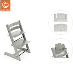 Højstol inkl. babysæt og hynde - glacier green