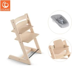 Højstol inkl. newborn sæt og babysæt - natur