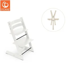 Højstol inkl. sele - hvid