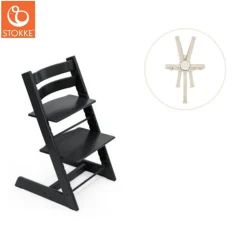 Højstol inkl. sele - sort