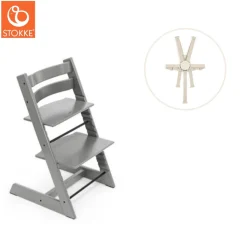 Højstol inkl. sele - storm grå