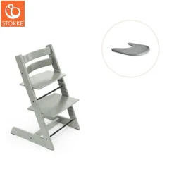 Højstol inkl. tray - glacier green/grå