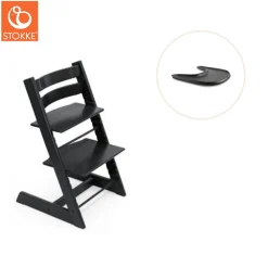 Højstol inkl. tray - sort/sort