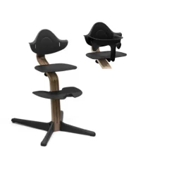 Højstol valnød - black inkl. babysæt