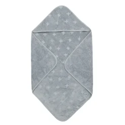 Håndklæde med hætte, 70 x 70 cm - Jasmin blue