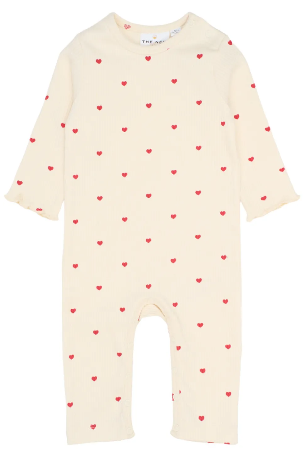 Holiday Heart Rib Jumpsuit - GARDENIA