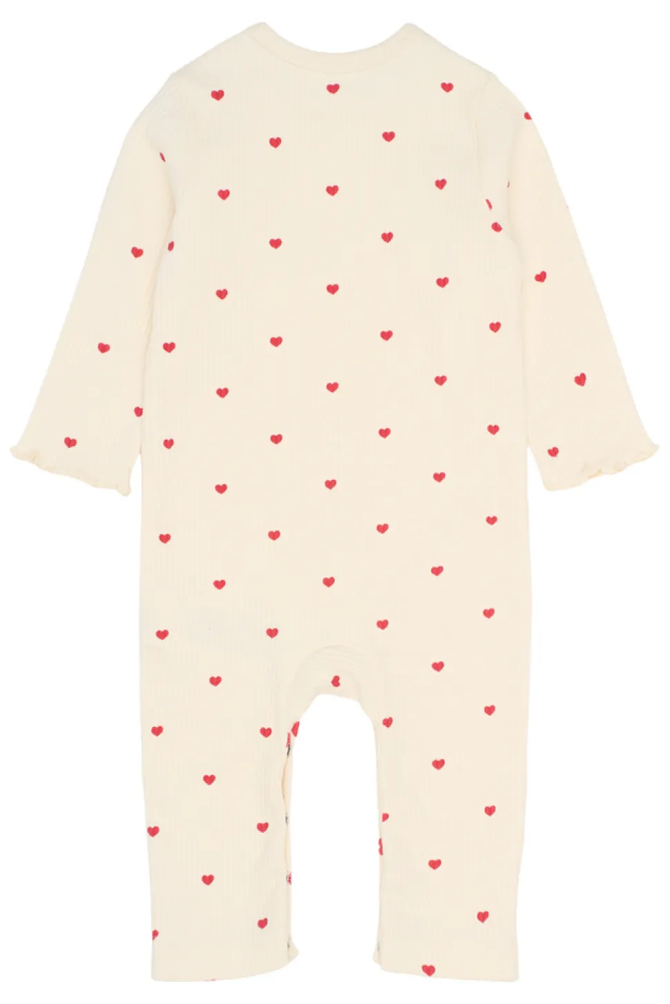 Holiday Heart Rib Jumpsuit - GARDENIA