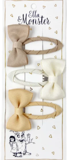 Hårclips Beige Bow