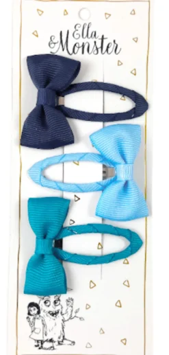 Hårclips Dusty Blue Bow