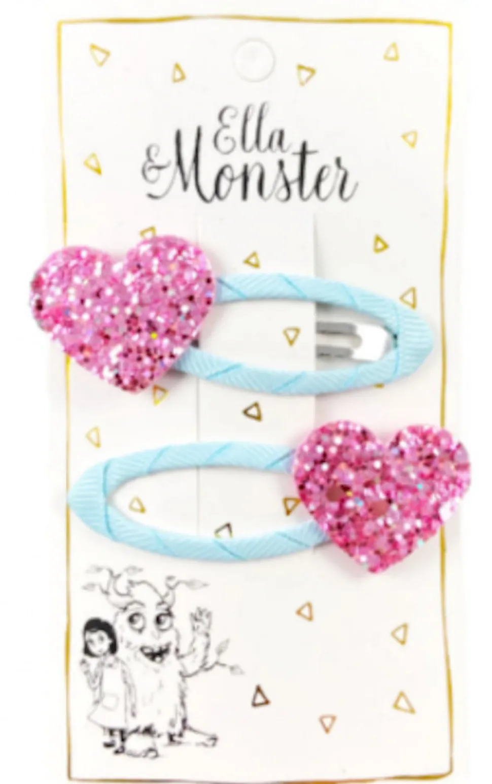 Hårclips Glitter Heartbeats