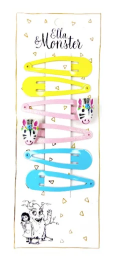Hårclips Zebra Combi