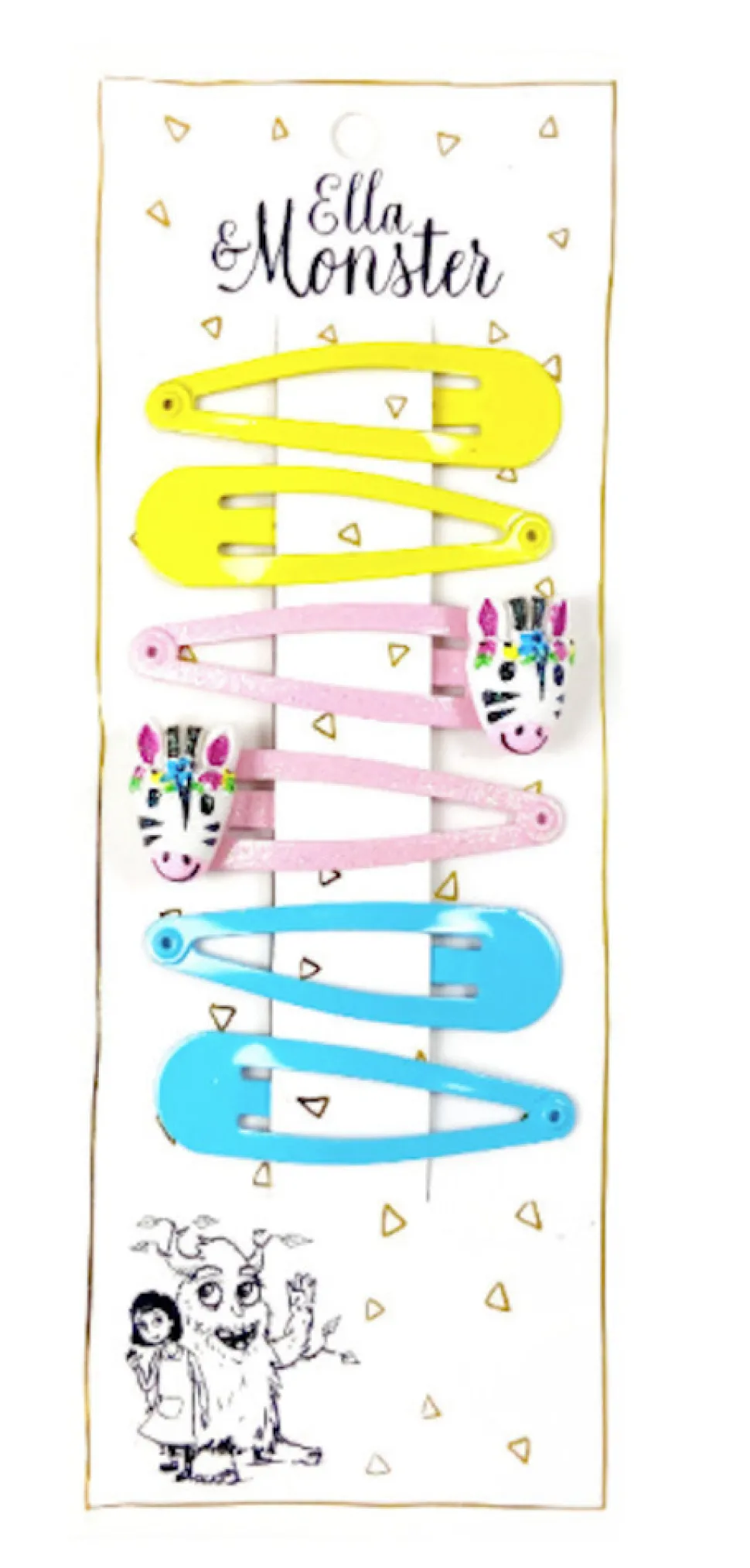 Hårclips Zebra Combi