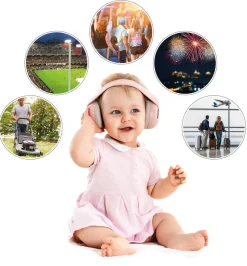 Høreværn til baby - lyserød