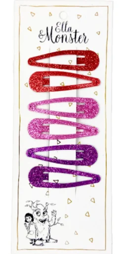 Hårspænde Glimmer Tre Farver Røde