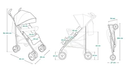 Irma klapvogn - grey/dark grey