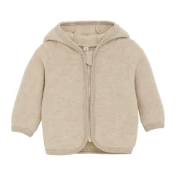 Jakke Ører Uld Fleece - Camel Melange