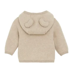Jakke Ører Uld Fleece - Camel Melange